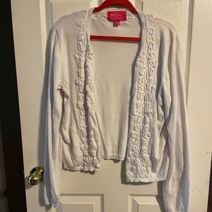 GUC Lilly Pulitzer Jubilee white cardigan. Size XL